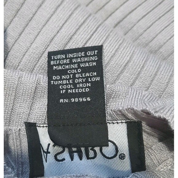 ASHRO Gray Ribbed Knit Long Sleeve Mock Neck Midi Sweater Dress Size XL NEW - Picture 6 of 7